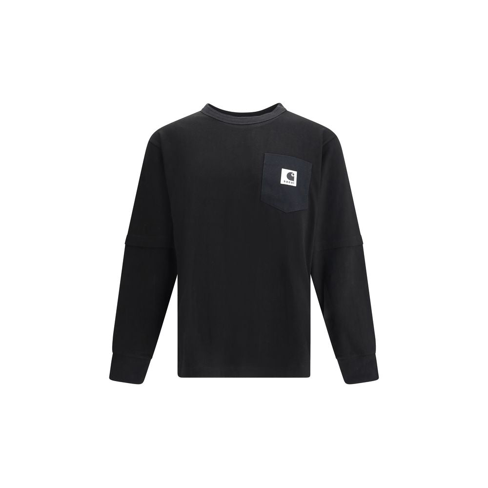 Sacai Black Cotton T-Shirt