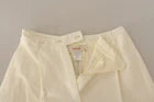 Off White Cotton High Waist Straight Women Trouser