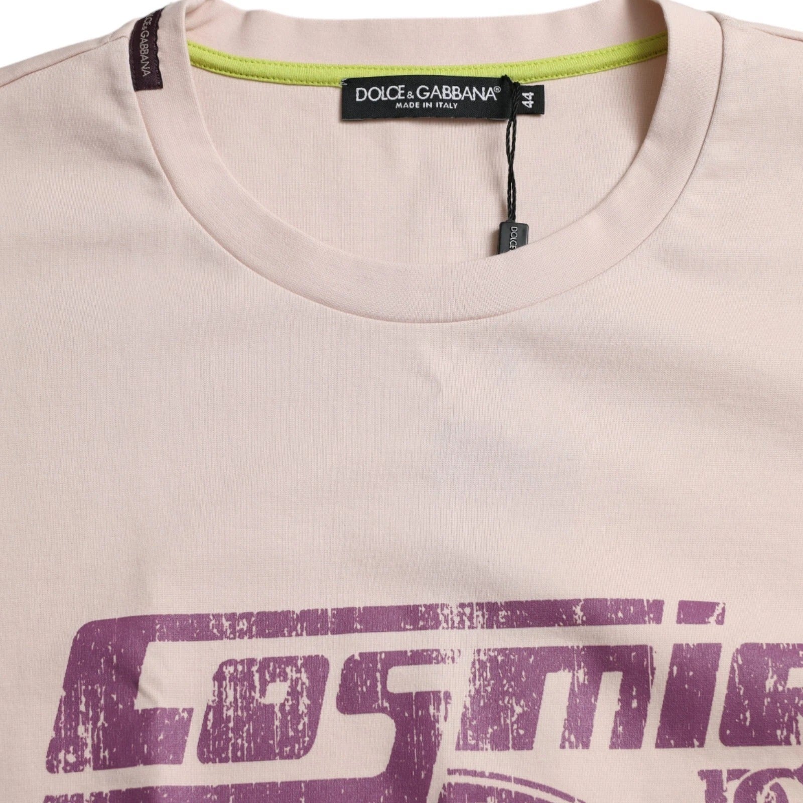 Beige Cosmic Love Cotton Crew Neck T-shirt