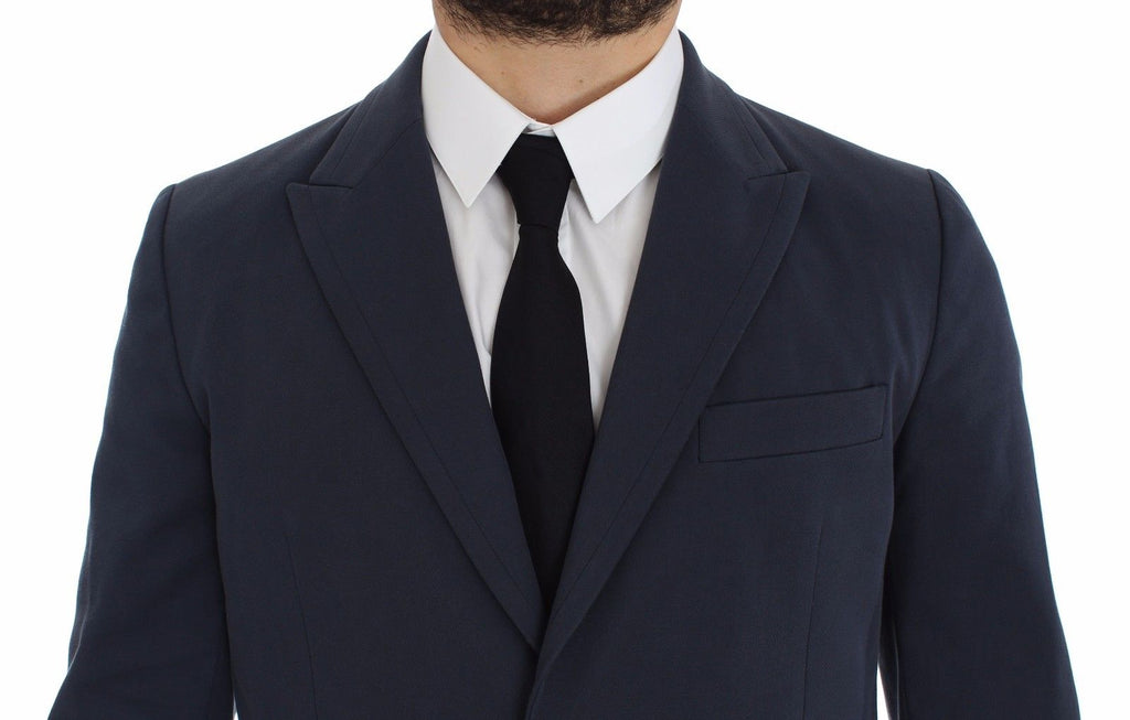 Dolce & Gabbana Blue Cotton Stretch Casual Blazer